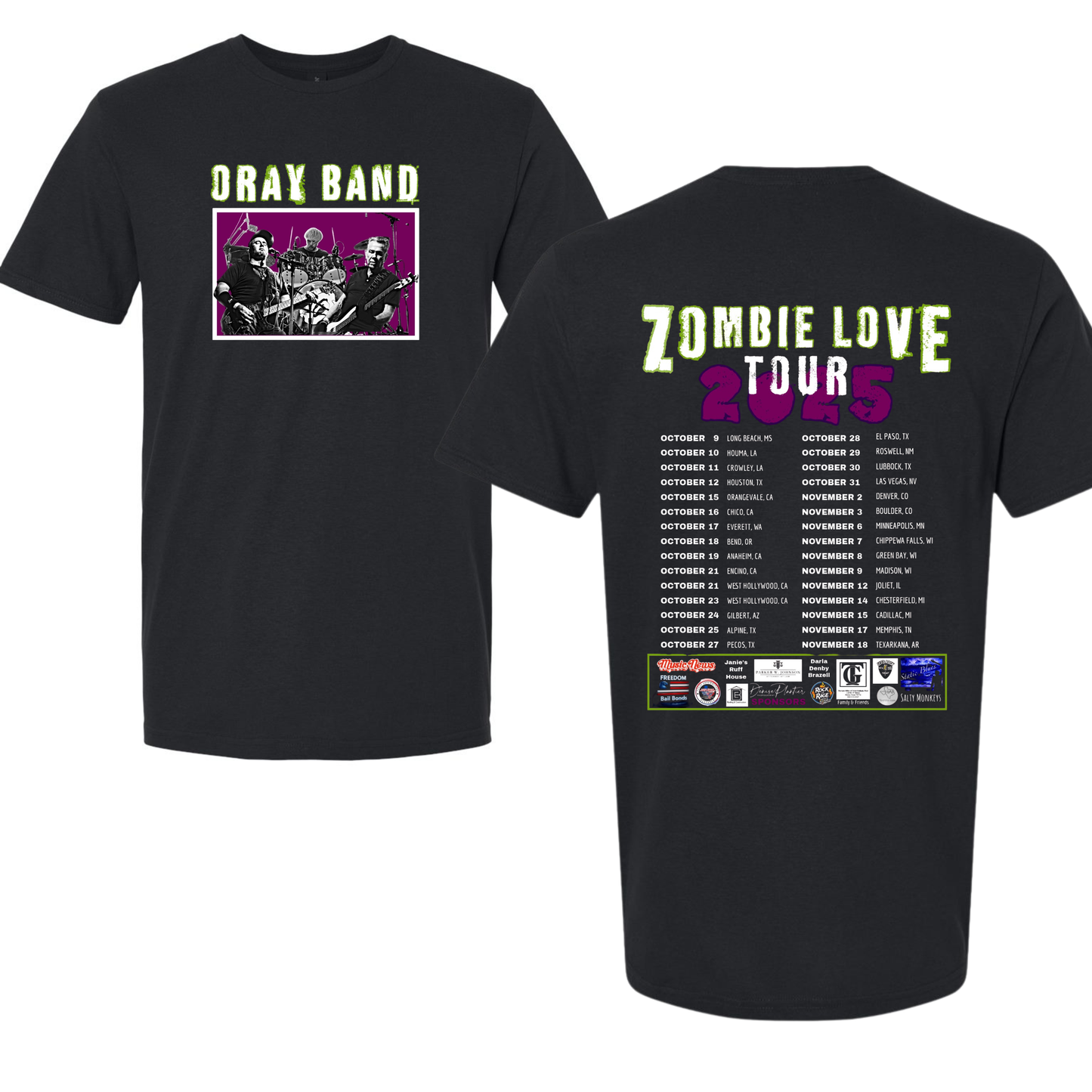 Oray Band Zombie Love Tour T-Shirt