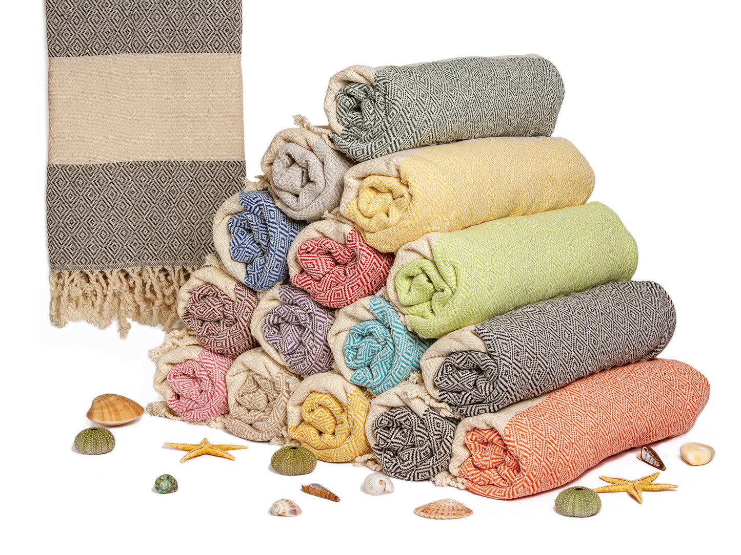 Aegean Concept Turkish Beach Towel, Oversized, Quick-Dry