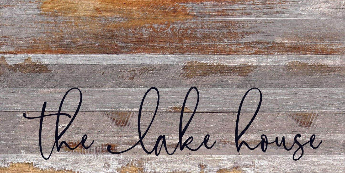 The lake house / 24"x12" Reclaimed Wood Sign