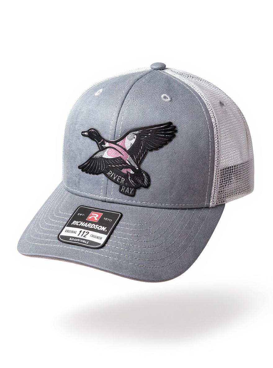 Richardson 112 - River & Ray Logo - Heather Gray/Light Gray