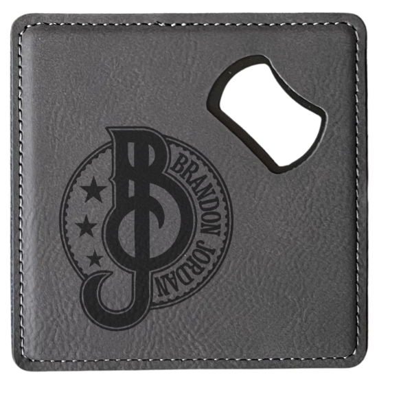 Brandon Jordan - Laser Engraved - Weighted Leather Coaster w/Bottle Opener