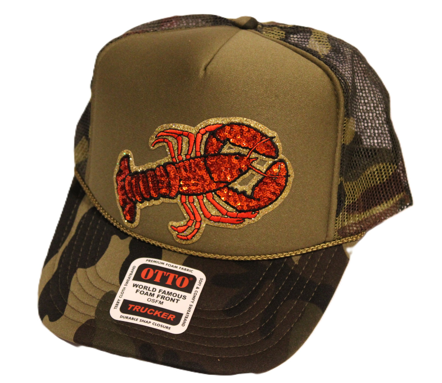 Viral Crawfish Sequin Foam Truck Hats