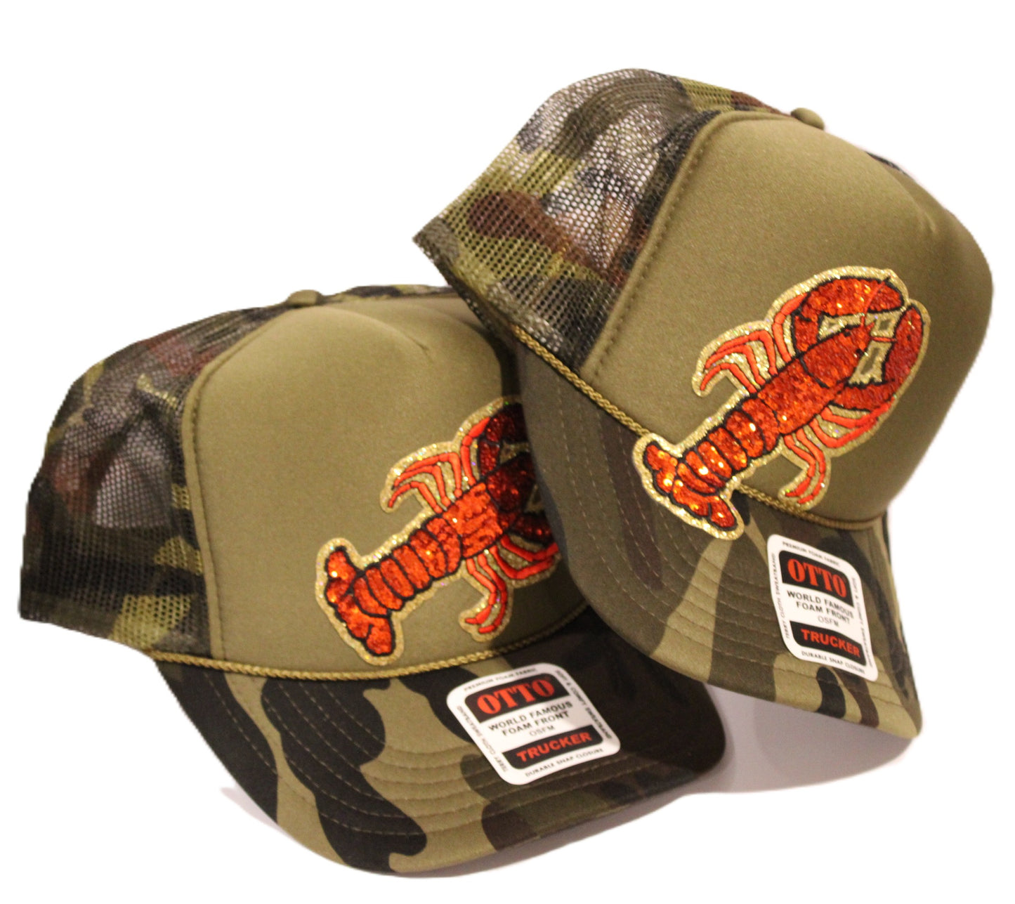 Viral Crawfish Sequin Foam Truck Hats