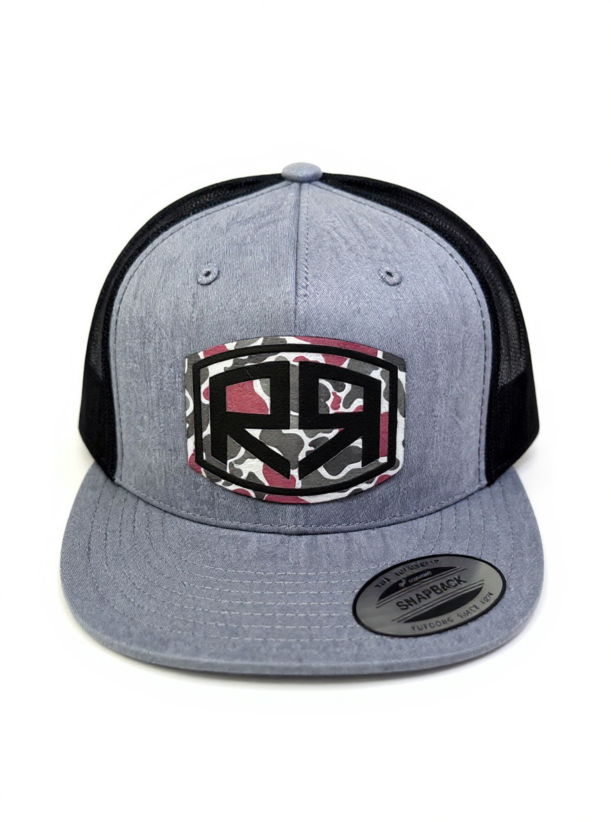 YP 6006 - Flat Bill - River & Ray Logo - Heather Gray/Black