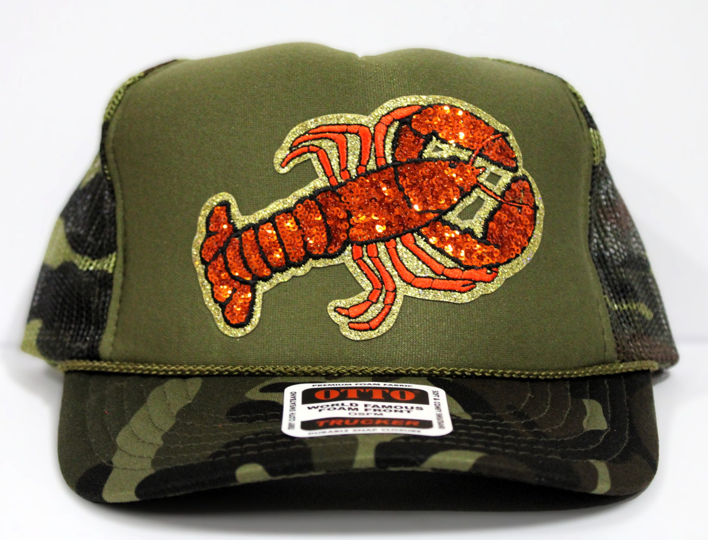 Viral Crawfish Sequin Foam Truck Hats
