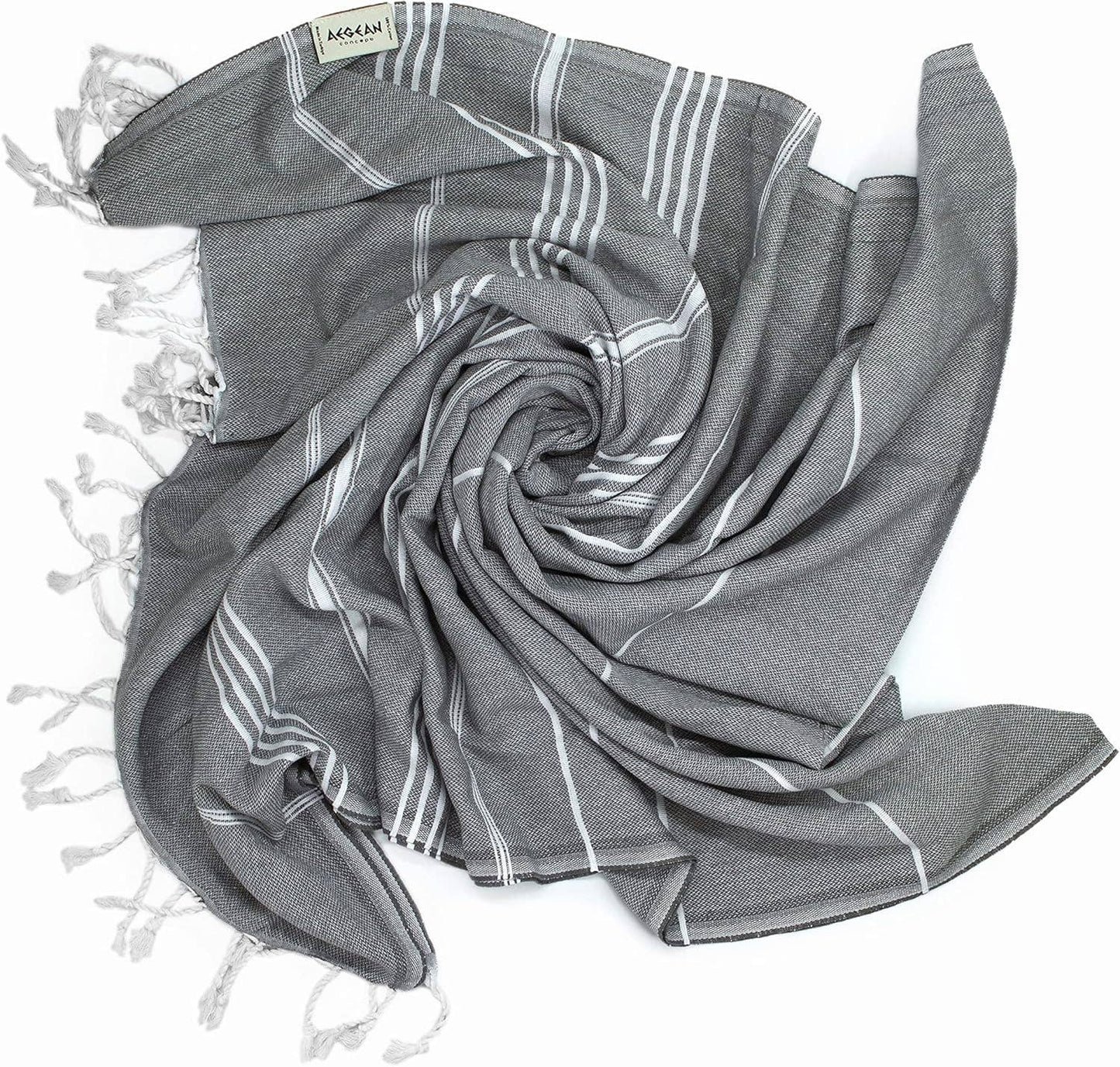 Aegean Concept Turkish Beach Towel, Oversized, Quick-Dry