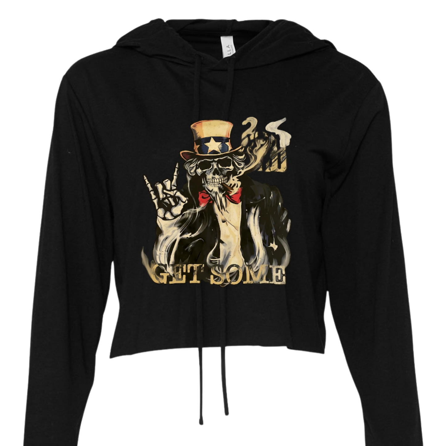 SB Creations Cropped Lightweight T-Shirt Hoodie - Black