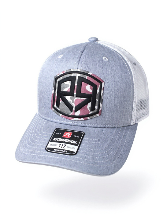 Richardson 112 - River & Ray Logo - Heather Gray/Light Gray