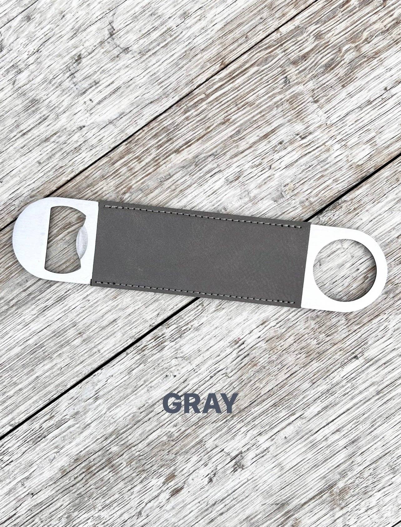 Laserable Leatherette/Cork Paddle Style Bottle Opener