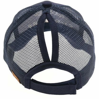 Hello Sunshine Embroidered Mesh Back High Ponytail CC Ball C