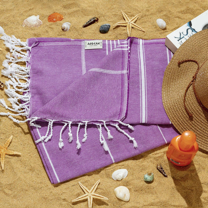 Aegean Concept Turkish Beach Towel, Oversized, Quick-Dry