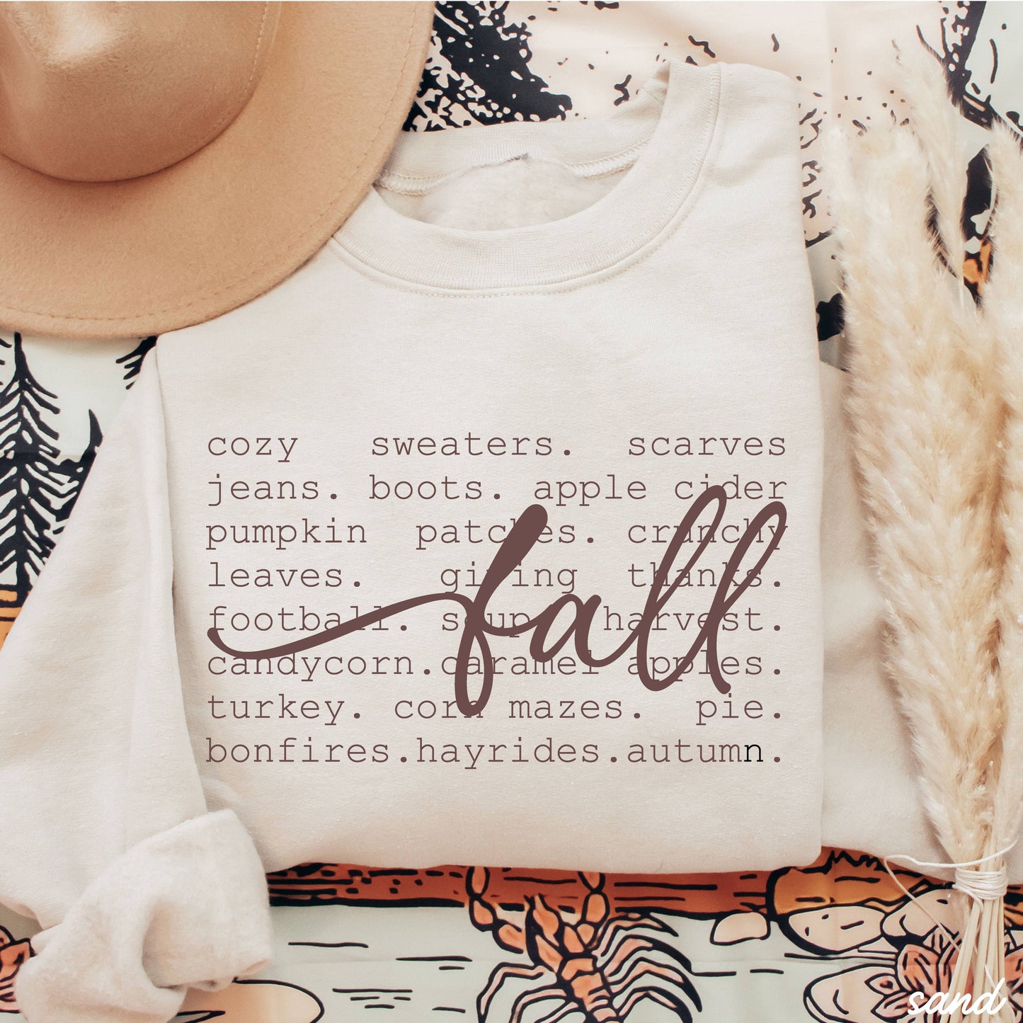 Fall Words Sweatshirt *5 Colors (S-3X)
