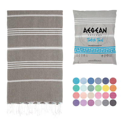 Aegean Concept Turkish Beach Towel, Oversized, Quick-Dry