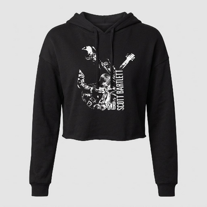 SB Creations Cropped Lightweight T-Shirt Hoodie - Black