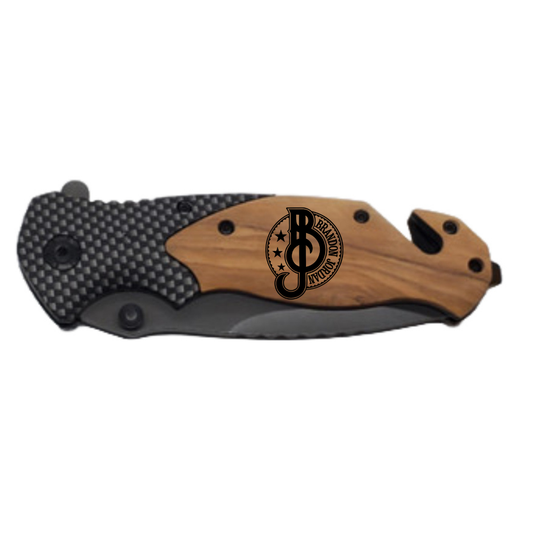 Brandon Jordan - Pocket Knife - Leather Engraved Logo