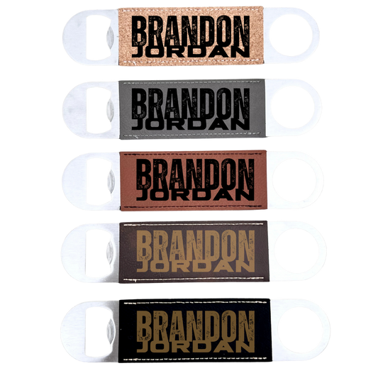 Brandon Jordan - Laser Engraved - Leather Bottle Opener