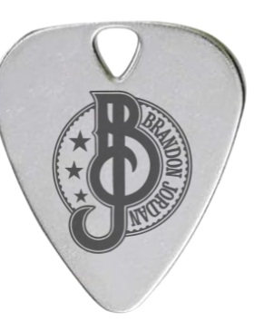 Brandon Jordan - Metal Guitar Pick - Laser Engraved