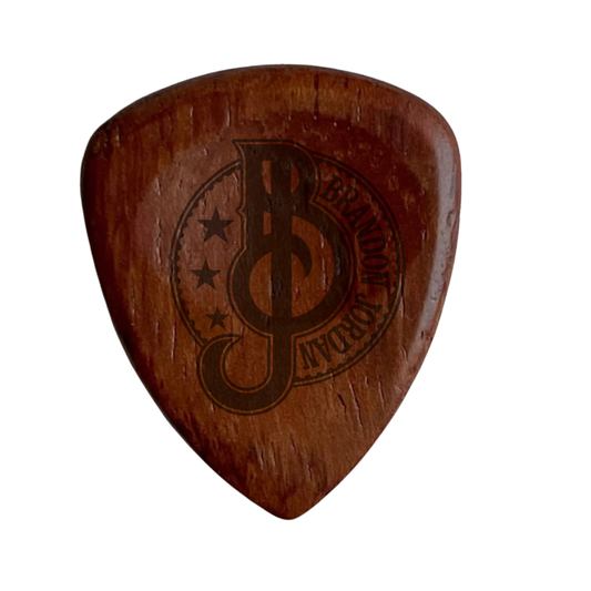 Brandon Jordan - Wood Guitar Pick - Laser Engraved
