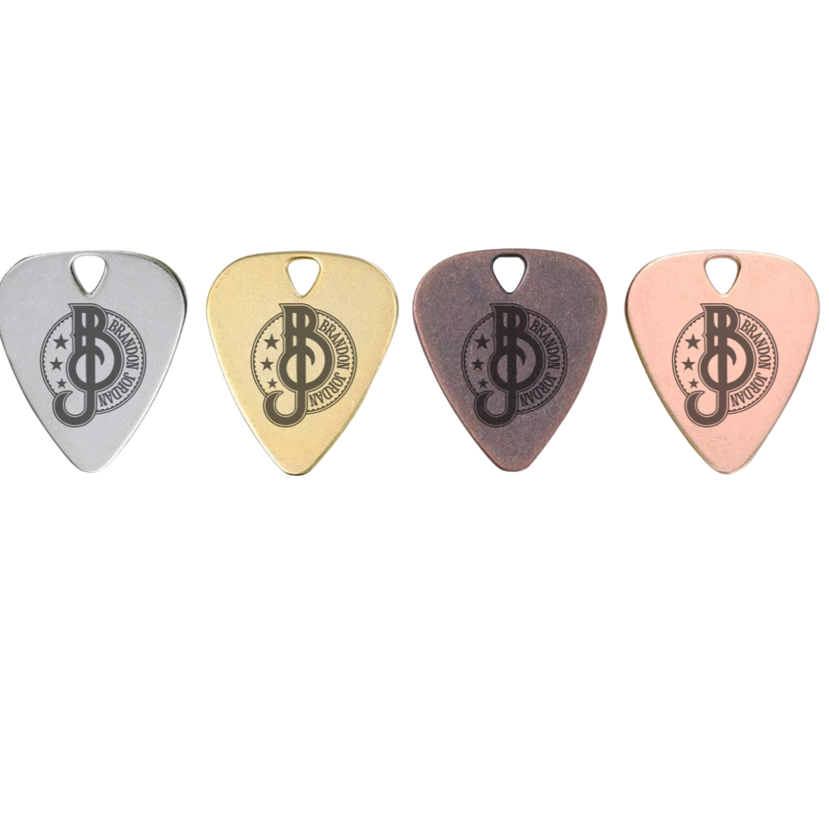 Brandon Jordan - Metal Guitar Pick - Laser Engraved