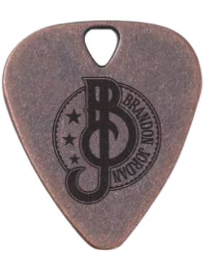 Brandon Jordan - Metal Guitar Pick - Laser Engraved