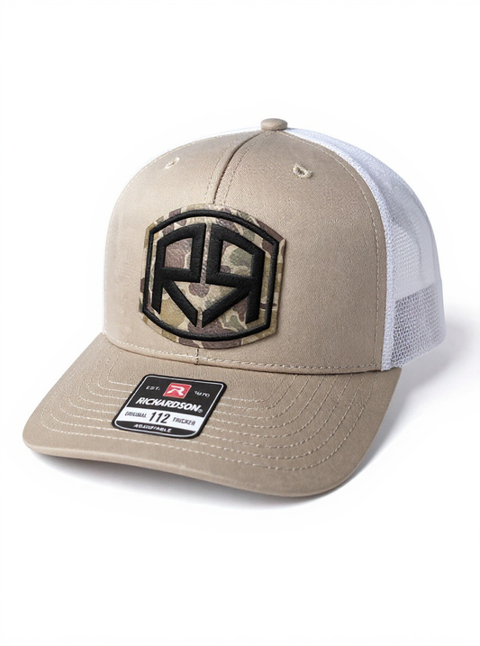 Richardson 112 - River & Ray Logo - Khaki/White