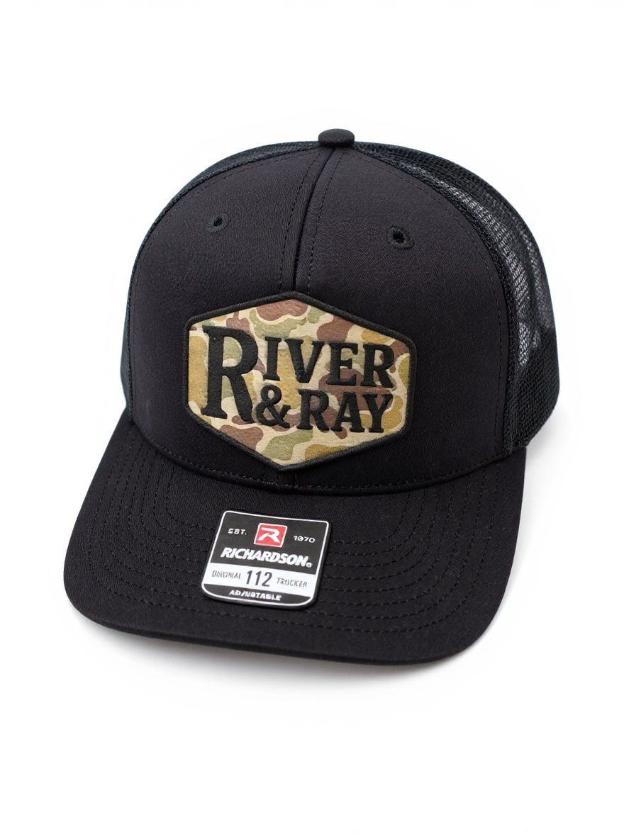 Richardson 112 - River & Ray Logo - Black Solid