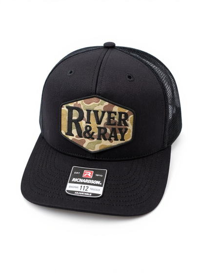 Richardson 112 - River & Ray Logo - Black Solid