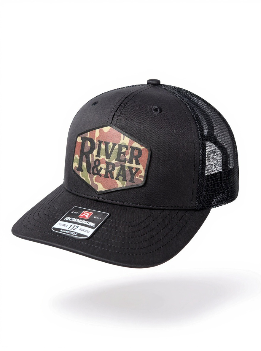 Richardson 112 - River & Ray Logo - Black Solid