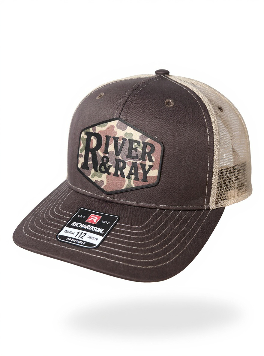 Richardson 112 - River & Ray Logo - Brown/Khaki