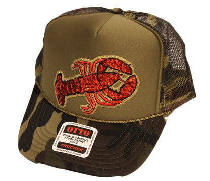 Viral Crawfish Sequin Foam Truck Hats
