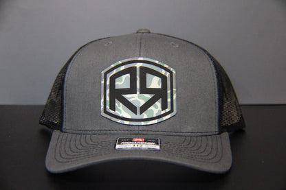 Charcoal/Black- Aqua Camo Leather - Richardson 112