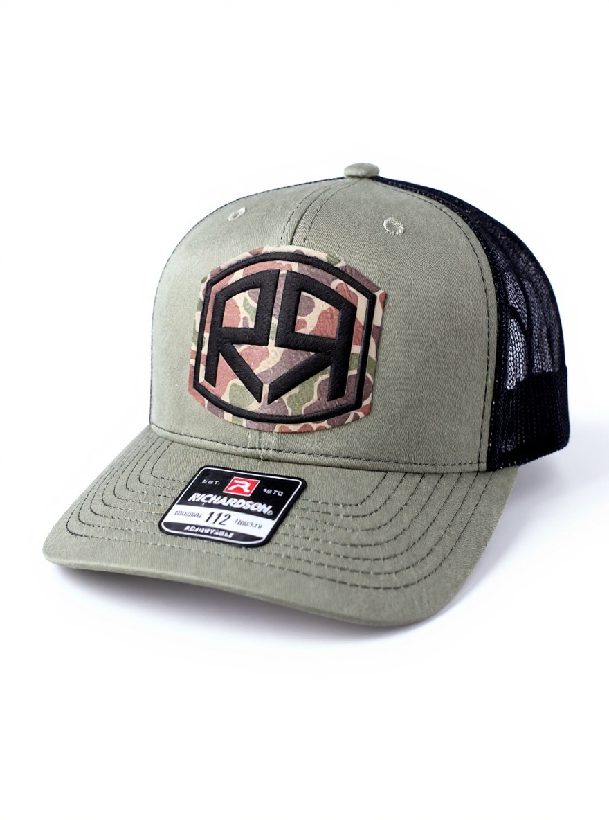 Richardson 112 - River & Ray Logo - Olive/Black