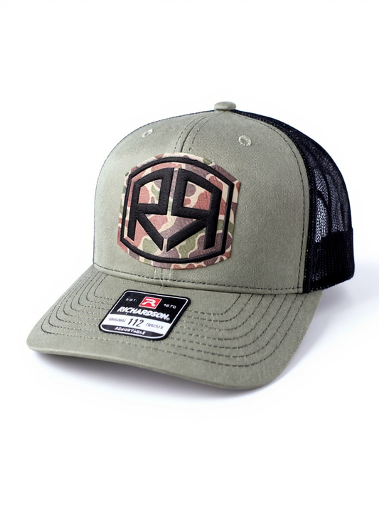 Richardson 112 - River & Ray Logo - Olive/Black