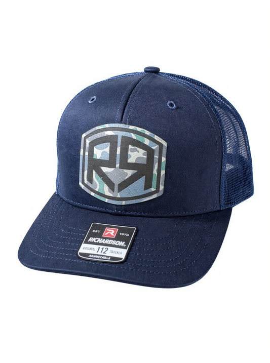 Richardson 112 - River & Ray Logo - Navy Solid