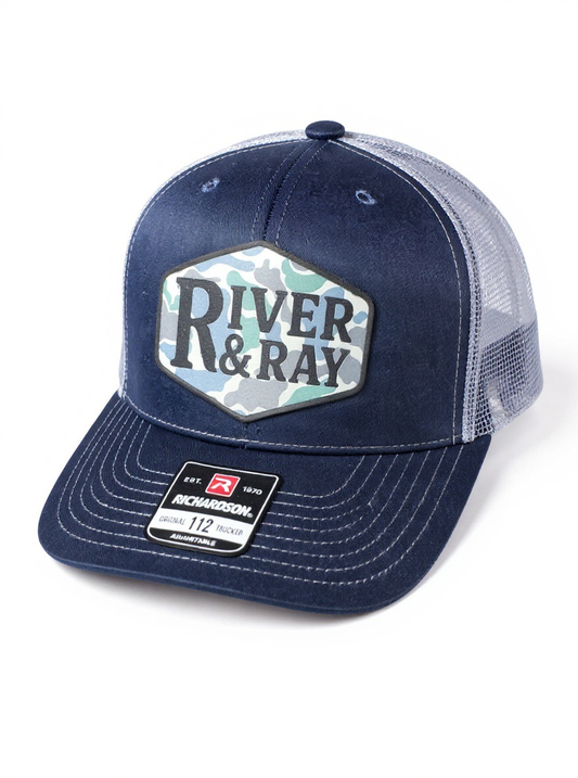 Richardson 112 - River & Ray Logo - Navy/Gray
