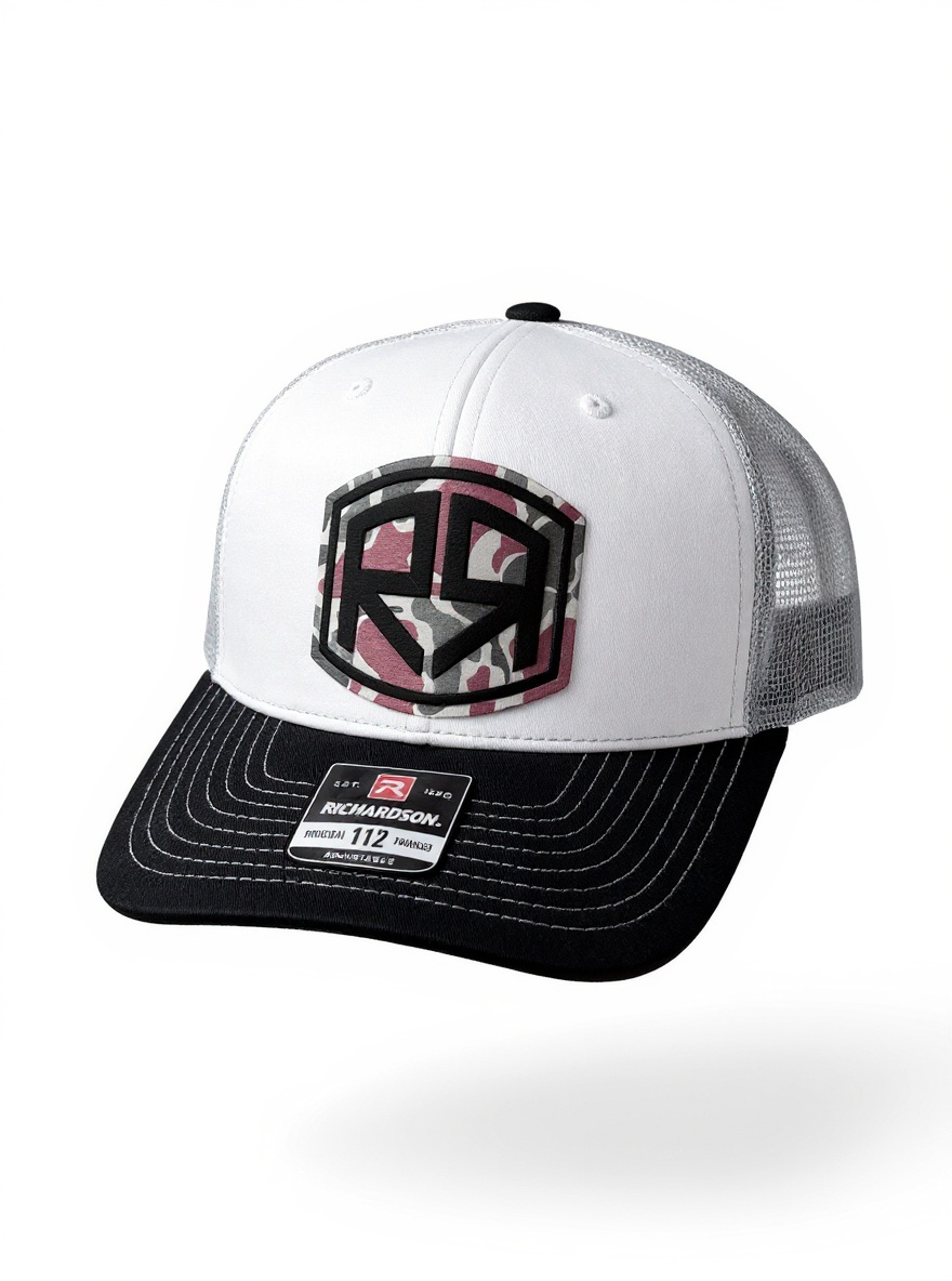 Richardson 112 - River & Ray Logo - White/Charcoal/Black