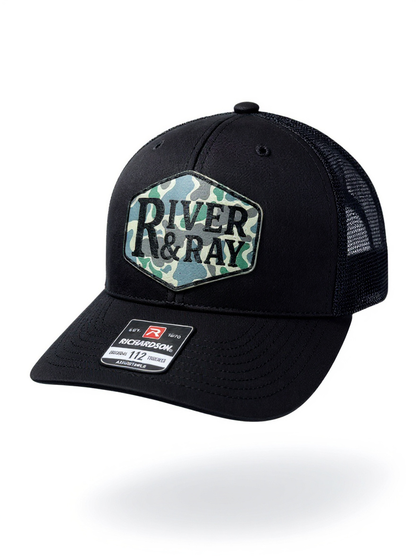 Richardson 112 - River & Ray Logo - Black Solid