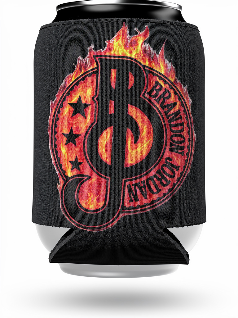 Brandon Jordan - Flaming Logo - Koozie