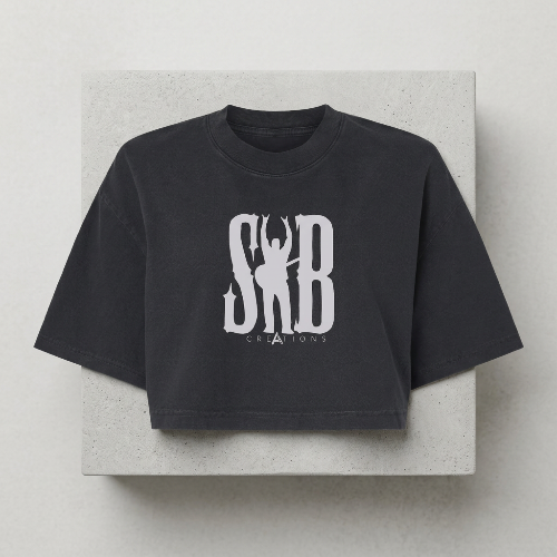 SB Creations Cropped Tee - Black