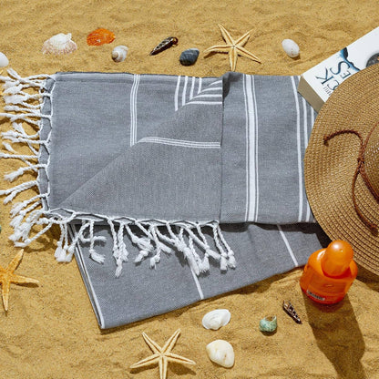 Aegean Concept Turkish Beach Towel, Oversized, Quick-Dry