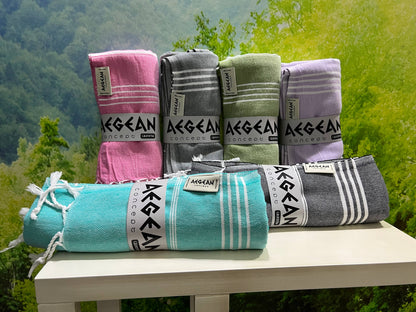 Aegean Concept Turkish Beach Towel, Oversized, Quick-Dry
