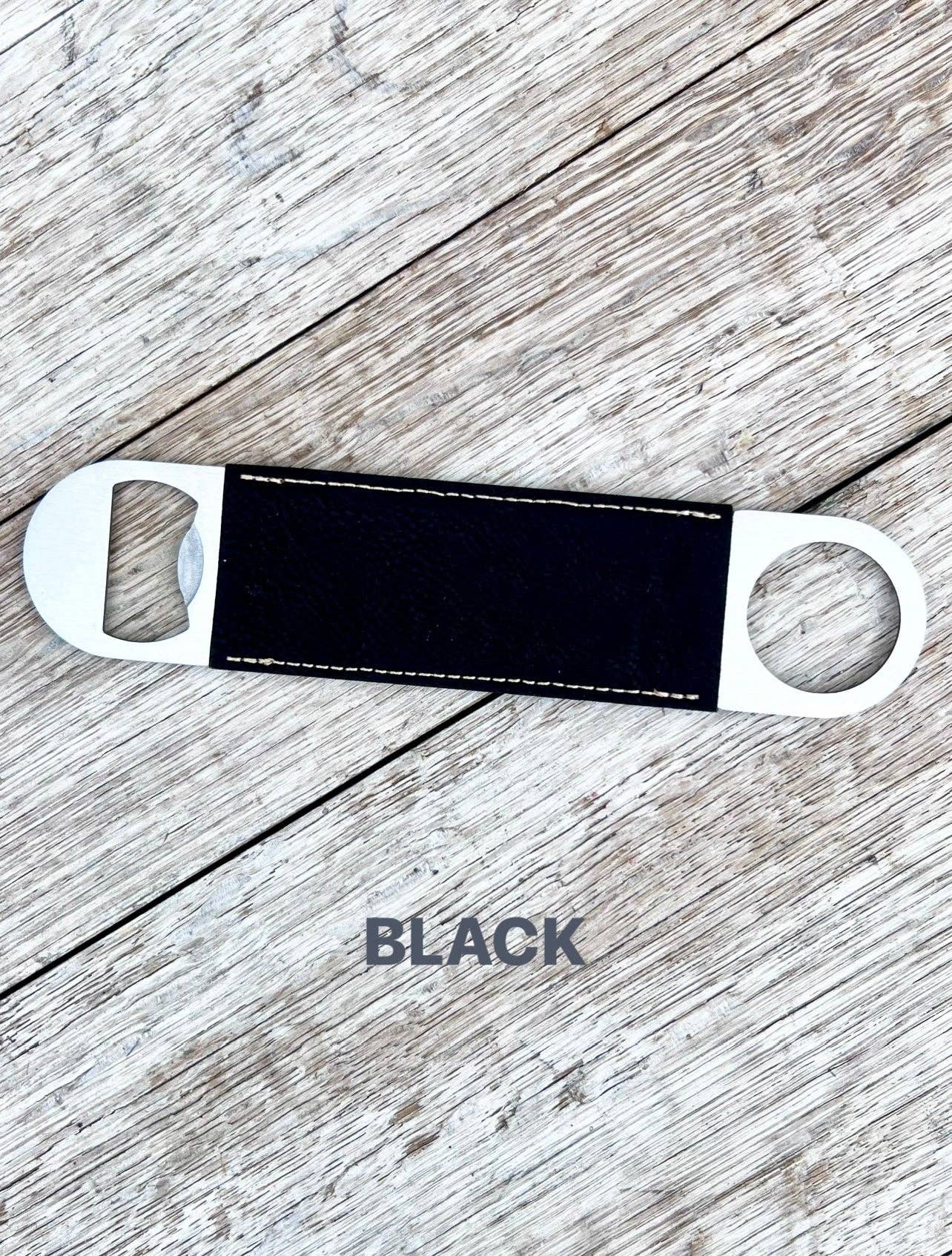 Laserable Leatherette/Cork Paddle Style Bottle Opener